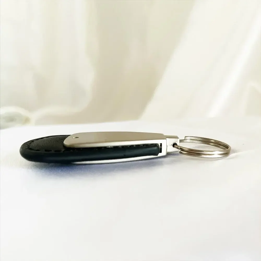 RANGE ROVER Teardrop Key Fob Original Vintage Leather Chrome Metal - Picture 7 of 10